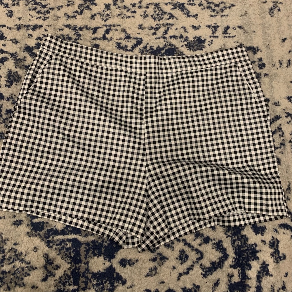 Gingham high waisted shorts